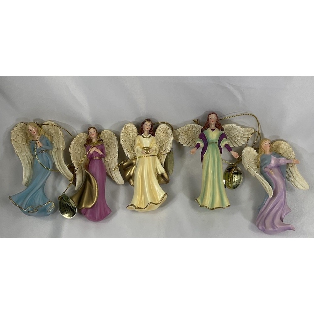 Thomas Kinkade Hawthorne Village Nativity Set  5 Angels Christmas Ornaments